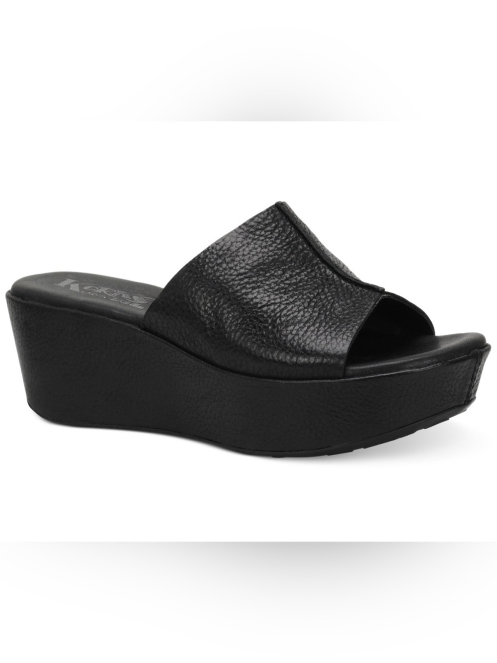 Kork-Ease Ashlin Black Leather Slide Wedge Size 8 LN